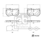 Febi Front Axle Brake Pad Set 88mm x fits Mercedes-Benz C-Class CLE 196780