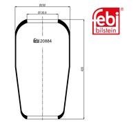Febi 20884 Air Spring Standard Premium Quality Fits Toyota Picnic 2000 - 2001