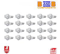 FEBI 29208 WHEEL BOLTS X20 SET M12x1.25 17MM HEX CONE SEAT ALLOY PEUGEOT CITROEN