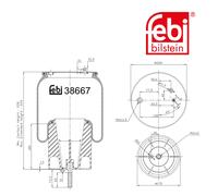 febi bilstein 38667 Air Spring with steel piston and piston rod, pack of one