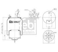 FEBI 38827 Air Suspension Bellow Rear Right Left Fits VOLVO RENAULT TRUCKS