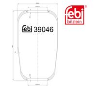 Febi 39046 Air Spring Standard Durable Premium Grade Fits VW Passat 1988 - 1989