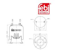 Febi 39151 Air Spring Steel Rolling Piston Standard Durable High Performance