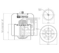 Febi 39152 Rear Air Suspension Spring Fits Mercedes Actros Mp2 Mp3 Axor
