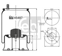 Febi 45487 Rear Air Suspension Spring Fits Mercedes Actros Mp2 Mp3 2