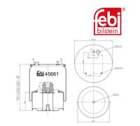 Febi 45661 Air Spring Steel Rolling Piston Standard Durable High Performance