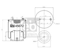 Rear Air Spring Inc Steel Piston Fits MAN TGL TGMFOC TGL Febi 45672