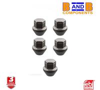 FEBI 46674 WHEEL NUTS SET OF 5 M12x1.5 19MM CONE SEAT CHROMED FORD VOLVO A4853