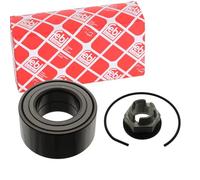 FEBI BILSTEIN Wheel bearing kit 05526 Front Axle Left, Front Axle Right with retaining ring, with crown nut 65 Angular Ball Bearing RENAULT: CLIO 2
