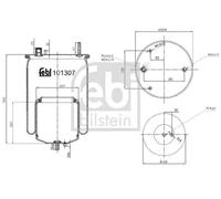Air Suspension Spring Rear 101307 Febi Bag 21224750 22056630 Quality Guaranteed