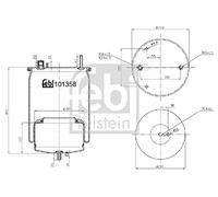 febi bilstein 101358 Air Spring Bellows with Steel Piston and Piston Rod, Pack of 1