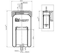 febi bilstein 102377 Air Suspension Bellows for Lift Axle with Steel Piston