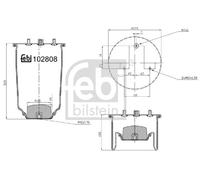 FEBI BILSTEIN 102808 Air Suspension Bellow Rear 228mm Diameter Fits Iveco Daily