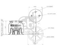 Air Suspension Spring Rear 107301 Febi Bag 042535665 042535665S1 42535665 New