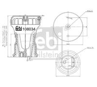 Febi Bilstein 108034 Rear Air Suspension Bellow Replacement Fits Iveco Daily