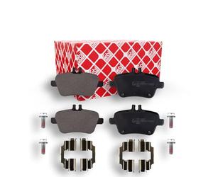 febi bilstein 16901 Brake Pad Set with fastening material, 1 unit | Compatible with: Mercedes Benz A-Class, B-Class Sports Tourer, CLA Coupe, GLA-Class, SLK
