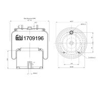 FEBI BILSTEIN 170919 Air Suspension Bellow Rear 227/190mm Outer Diameter For DAF