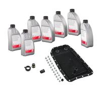 FEBI BILSTEIN 171752 Gearbox service kit with gasket/seal Oil sump with permanently integrated filter element with oil drain plug with bolts/screws with a plug 7L yellow