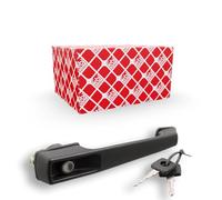 febi bilstein 17254 Door Handle with barrel lock and key, pack of one, Schwarz