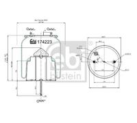 FEBI BILSTEIN 174223 Air Suspension Bellow Rear 227/204mm Outer Ø Fits SCANIA