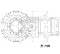 FEBI BILSTEIN 176342 Wheel Hub Rear Suspension 383.5mm Outer Diameter Fits VOLVO