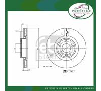 FEBI Bilstein Brake Disc 177127 - Front Vented OE Performance - Fits Land Rover Discovery/Range Rover