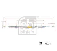 FEBI BILSTEIN 178234 Parking Brake Cable Pull Rear Right Left Fits VW Beetle