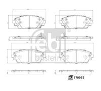 FEBI BILSTEIN 179955 Brake Pad Set For Disc Brake Front 138mm Length Fits Mazda3