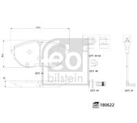 FEBI BILSTEIN 180622 Brake Pad Set For Disc Brake Front 170.5mm Length Fits VW
