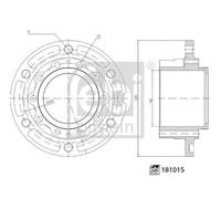 FEBI BILSTEIN 181015 Wheel Hub Rear Suspension 290mm Outer Diameter Fits MAN