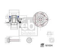 FEBI BILSTEIN 181034 Wheel Bearing Kit Front Fits Opel Astra Vauxhall Astra