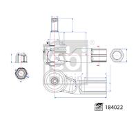 FEBI BILSTEIN 184022 Tie Rod End Front Left Fits Audi A3 Cupra Seat Skoda VW