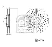 Febi Bilstein Brake Disc 185854 Front Coated 335 mm - Fits Mini Clubman