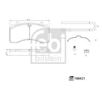 Febi Bilstein 188421 Front Rear Brake Pad Set 1195232