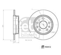 FEBI BILSTEIN 193412 Brake Disc Rear Fits Renault Kangoo 3 MPV BOX Body/Mpv