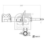 FEBI BILSTEIN 194171 Shock Absorber Front Left Fits Citroen Nemo Fiat Peugeot