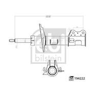 FEBI BILSTEIN 194222 Shock Absorber Front Right O/S Driver Side Fits Fiat Doblo