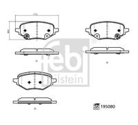Febi Bilstein 195080 Rear Brake Pad Set Fits MG Hs Pilot Rx5 10634449