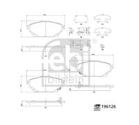 Febi Bilstein 196126 Front Rear Brake Pad Set MK585738