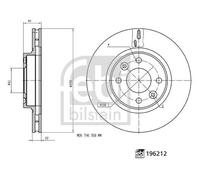 FEBI BILSTEIN 196212 Brake Disc Front Fits Dacia Logan Pickup 2 Express MCV 2