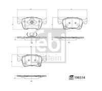 Febi Bilstein 196514 Front Brake Pad Set Fits MG 4 11251300
