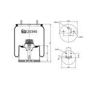 FEBI BILSTEIN 20340 Air Suspension Bellow 205/259mm Outer Diameter Fits BPW