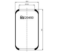 febi bilstein 20450 Air Spring without piston, pack of one