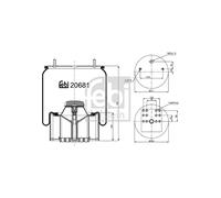 febi bilstein 20681 Air Spring with plastic piston, pack of one