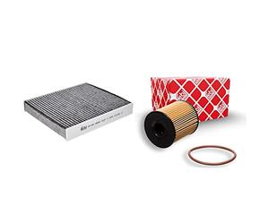 febi bilstein 22166 Cabin Filter, pack of one, Grey & 32103 Oil Filter with seal ring, pack of one