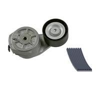 febi bilstein 31624 Auxiliary Belt Kit with belt tensioner, idler pulley and tensioner pulley, pack of one
