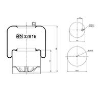 febi bilstein 32816 Air Spring with steel piston, pack of one