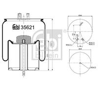febi bilstein 35621 Air Spring with steel piston, pack of one