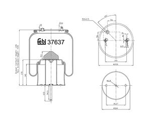 febi bilstein 37637 Air Spring with steel piston and piston rod, pack of one