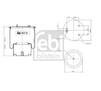 FEBI BILSTEIN 38319 Air Suspension Bellow Rear Both Sides 228/190mm Ø Fits DAF